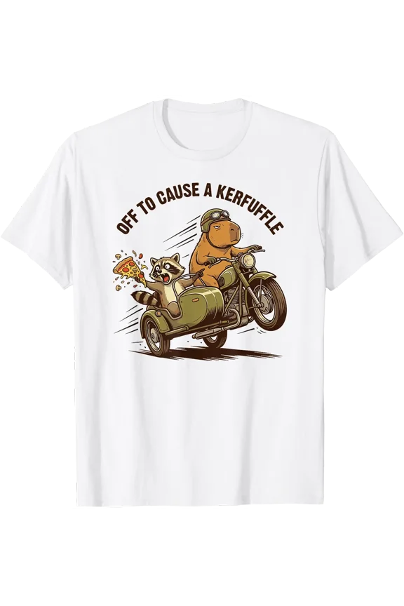 Off To Cause A Kerfuffle Capybara Racccon T-Shirt, Unisex T-Shirt