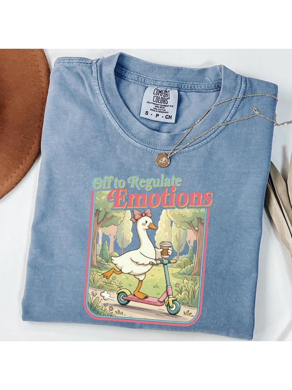 Off To Regulate Emotions Shirt, Goose Shirt, men.tal health Shirt, Teacher Shirt, Therapist Shirt, Counselor Gift, Funny Tees, Unisex T-Shirt