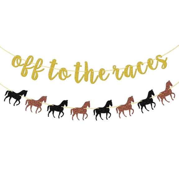 Off To The Races Banner, Horse Banner, Rodeo Party Banner, Horse Racing Party Decor, Kentucky Derby Party Decor, Bachelorette Party Decorations