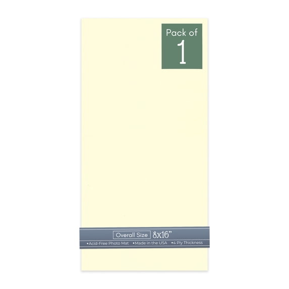 Off White 8x16 Uncut Art Mat Board - No Opening - 1 Mat