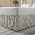 thumbnail image 1 of Off White Bed Skirt, Continuing Illustration of Flourishing Ethnic Traditional Strokes and Curls, Elastic Bedskirt Dust Ruffle Wrap Around for Bedding Decor, 4 Sizes, Umber Off White, by Ambesonne, 1 of 2