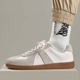 thumbnail image 1 of Off-White Beige Spliced Suede Retro German Trainer Casual Sneakers, 1 of 4