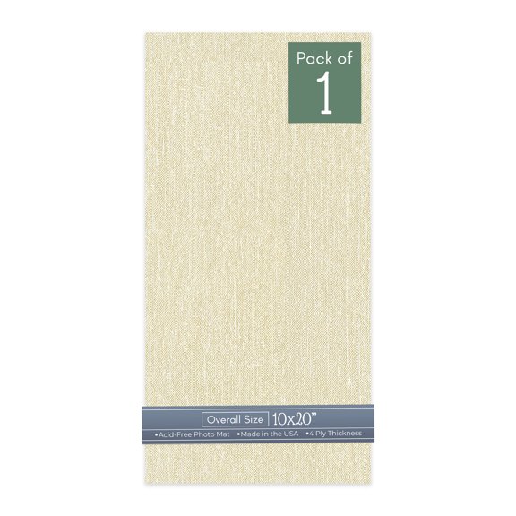 Off White Canvas 10x20 Uncut Art Mat Board - No Opening - 1 Mat