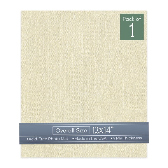 Off White Canvas 12x14 Uncut Art Mat Board - No Opening - 1 Mat