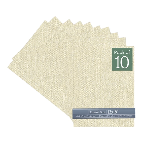 Off White Canvas 12x16 Uncut Art Mat Board - No Opening - 10 Mats