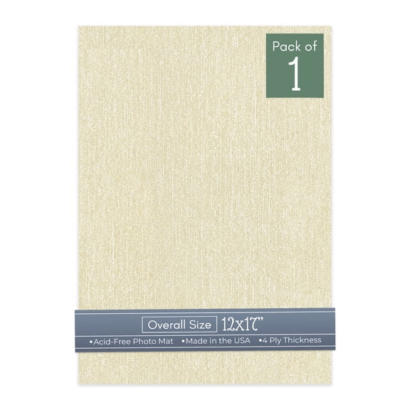 Off White Canvas 12x17 Uncut Art Mat Board - No Opening - 1 Mat