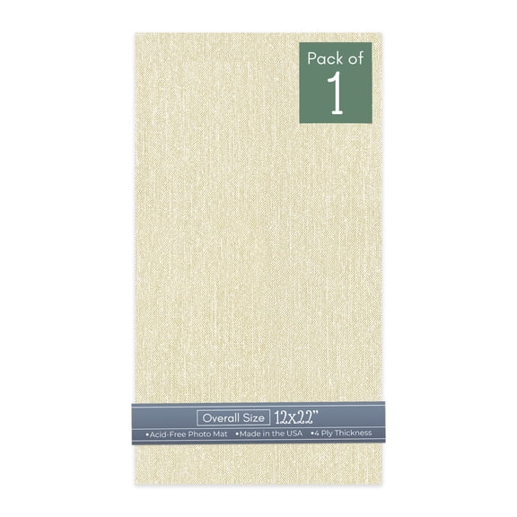 Off White Canvas 12x22 Uncut Art Mat Board - No Opening - 1 Mat