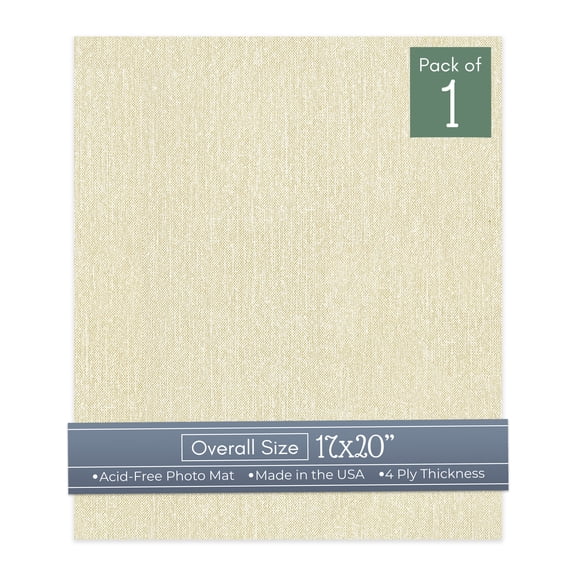 Off White Canvas 17x20 Uncut Art Mat Board - No Opening - 1 Mat
