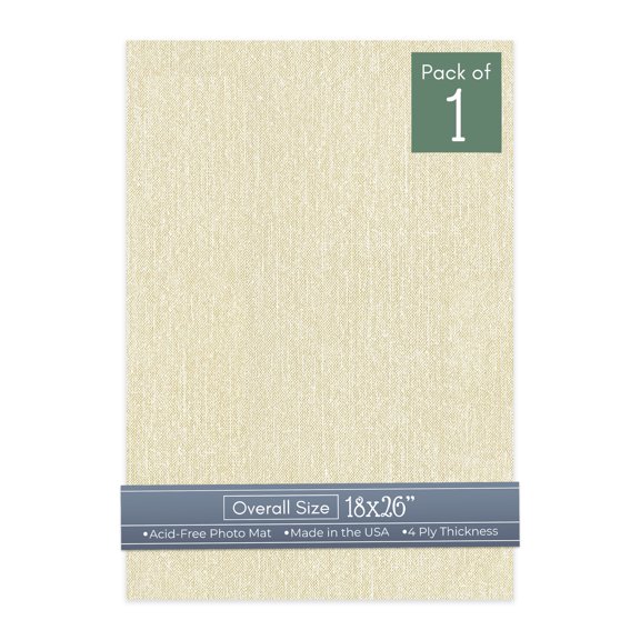 Off White Canvas 18x26 Uncut Art Mat Board - No Opening - 1 Mat
