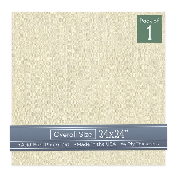 Off White Canvas 24x24 Uncut Art Mat Board - No Opening - 1 Mat