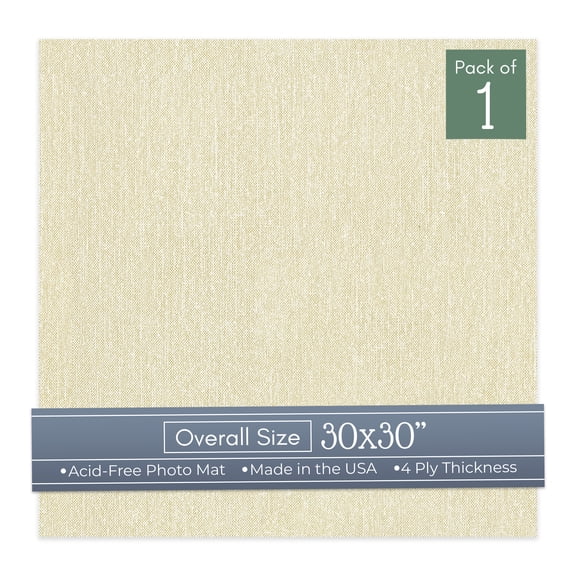 Off White Canvas 30x30 Uncut Art Mat Board - No Opening - 1 Mat