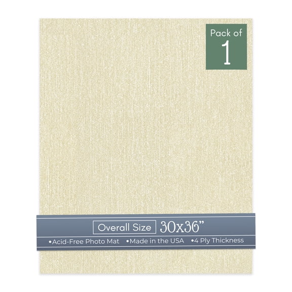 Off White Canvas 30x36 Uncut Art Mat Board - No Opening - 1 Mat