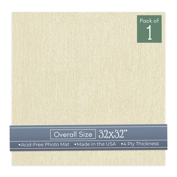 Off White Canvas 32x32 Uncut Art Mat Board - No Opening - 1 Mat
