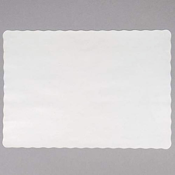"Off-White Colored Paper Placemat with Scalloped Edge - 1000/Case Size: 10"" x 14"""