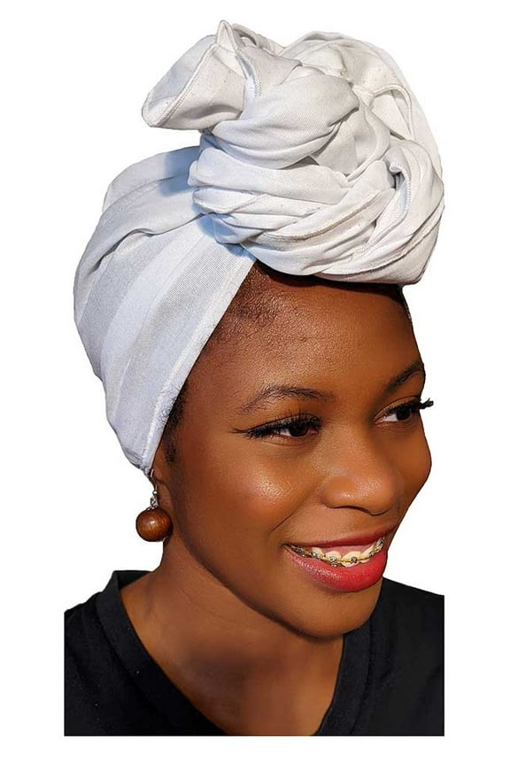 Off White Cotton African Head Wrap