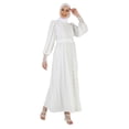 thumbnail image 1 of Off White - Crew neck - Fully Lined - Modest Dress - Refka, 1 of 5