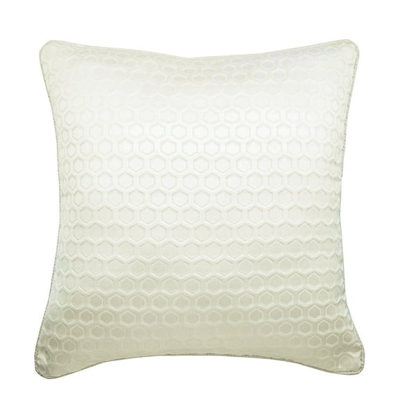 Off White Decorative Throw Pillow Cover, Accent Pillow, Jacquard Fabric Couch Pillow Case, 14x14 inch (35x35 cm) Textured Pillow Cover, White Pillow Cover Solid, Modern - White Beehive