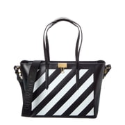 Off-White  Diagonal Leather Tote, Black
