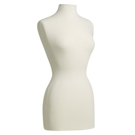 SSWBasics Off-White Dress Form - Pinnable Dress Form Mannequin - Female Sewing Mannequin Torso with Jersey Fabric for Dressmakers and Fashion Clothing - 29"H - Torso Only