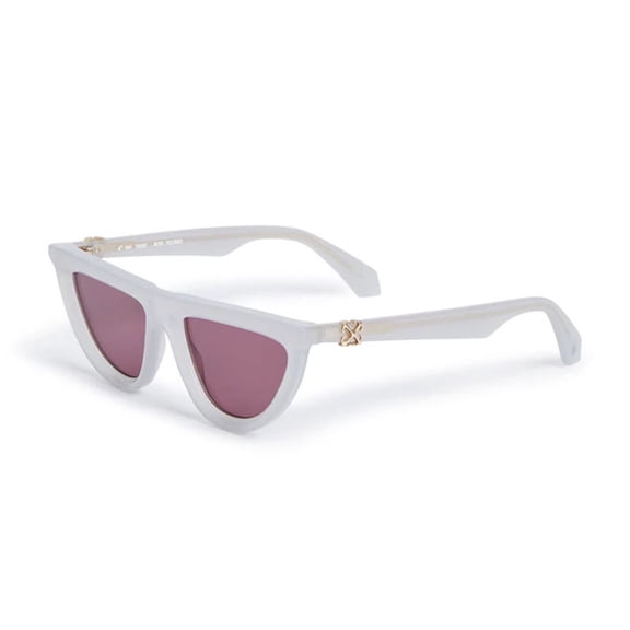 Off-White OERI13V JASPER 0928 53mm Cat Eye Sunglasses Unisex Shiny Light Grey