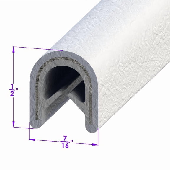 Off-White Flexible Plastic Push-On Windlace Fits Cars in the 1960 - LP 200-I