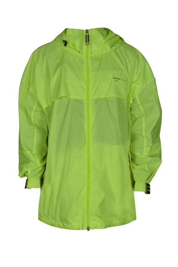 Fluorescent Yellow Windbreaker With Zippered Pockets (Men's)