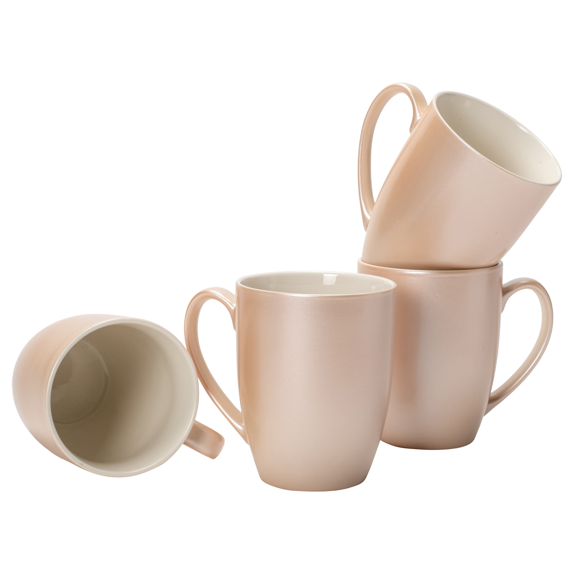 Off White Glossy Finish 10 ounce New Bone China Coffee Cup Mugs Set of 4