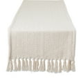 thumbnail image 1 of Off-White Handloom Chevron Table Runner 15x108, 1 of 3