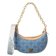 Off-White  Hemisphere Denim & Leather Shoulder Bag, Blue