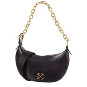 Off-White  Hemisphere Leather Hobo Bag, Black