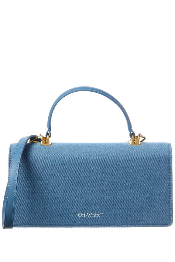 Jitney Denim & Leather Shoulder Bag, Blue