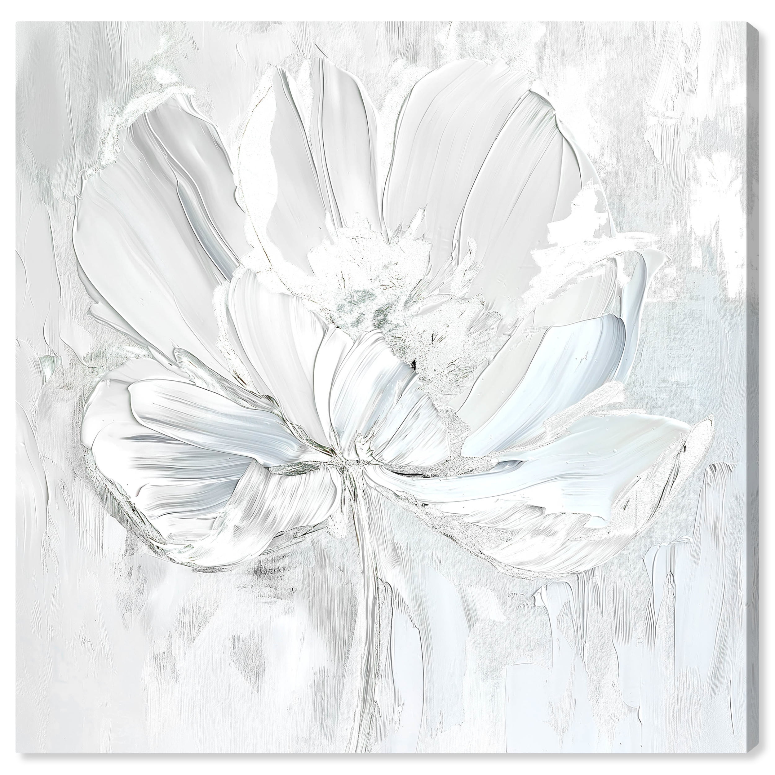 Off-White Magnolia Floral Canvas Wall Art, 16" x 16"