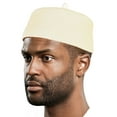 thumbnail image 1 of Off-White Merino Wool Felt Igbo Cap African Fez Kufi Hat, 1 of 2