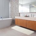 thumbnail image 1 of Evideco French Home Goods Off White Microfiber Polyester Double Sink Bath Mat Runner - 48"L x 20"W, 1 of 6