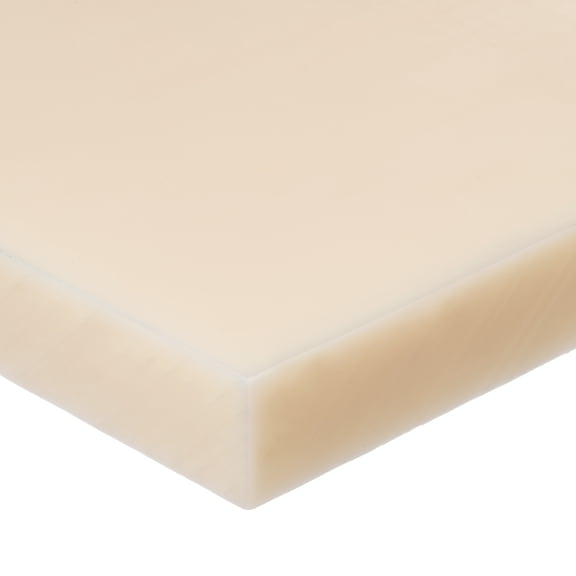 Off-White Nylon 6/6 Sheet - 2" Thick x 16" Wide x 16" Long