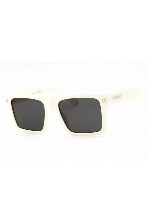 Women's Angular Frame Off White Sunglasses With Minimalist Design Neutrals
