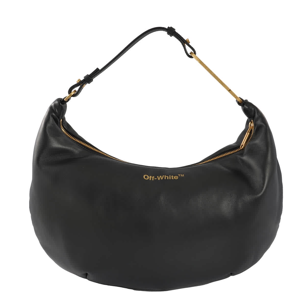 OffWhite Paperclip Curved Clutch Bag In Black