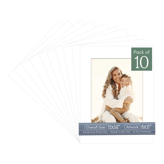 Off White Pebble Picture Frame Mat for 11x14 Frames - Fits 8x11 Photos - 10 Mats