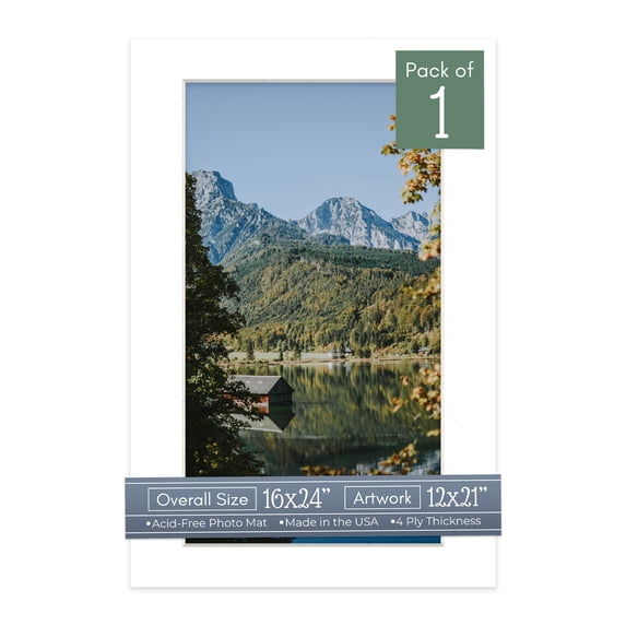 Off White Pebble Picture Frame Mat for 16x24 Frames - Fits 12x21 Photos - 1 Mat