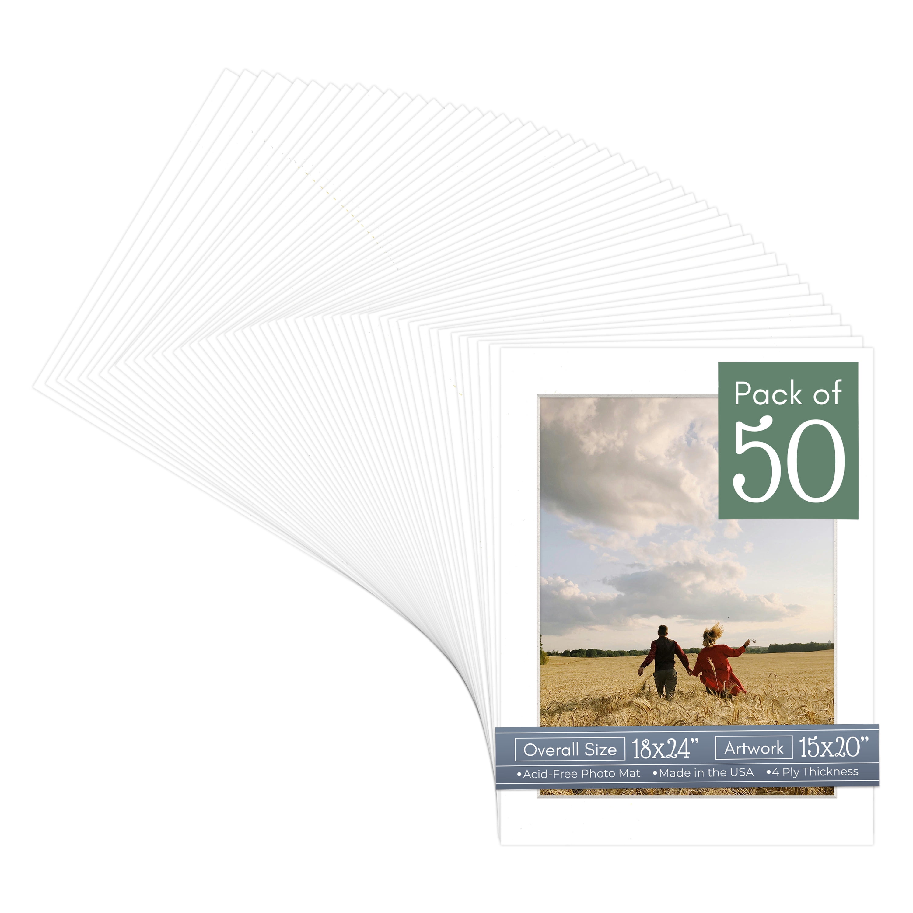 Off White Pebble Picture Frame Mat for 18x24 Frames - Fits 15x20 Photos - 50 Mats