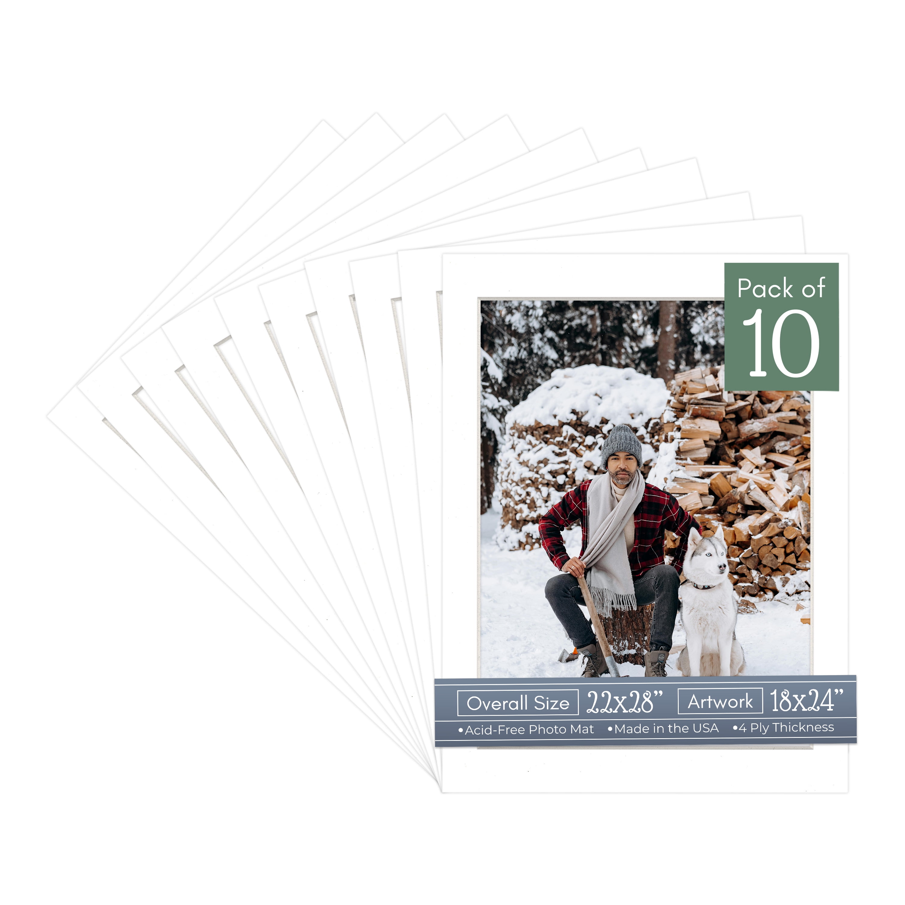 Off White Pebble Picture Frame Mat for 22x28 Frames - Fits 18x24 Photos - 10 Mats