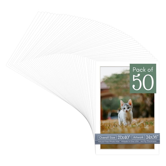 Off White Pebble Picture Frame Mat for 27x40 Frames - Fits 24x36 Photos - 50 Mats