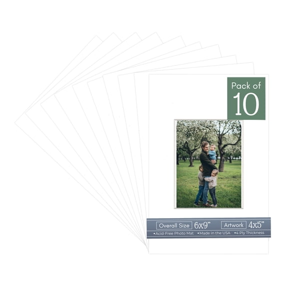 Off White Pebble Picture Frame Mat for 6x9 Frames - Fits 4x5 Photos - 10 Mats