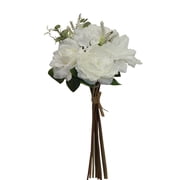 Off-White Peony Rose Hydrangea Dahlia 23in Artificial Polysilk Faux Greenery Fake Flower Bouquet for Craft Home Bush Table Arrangement Ceremony Wedding Arch Floral Wall Aisle Decor Cream, One each