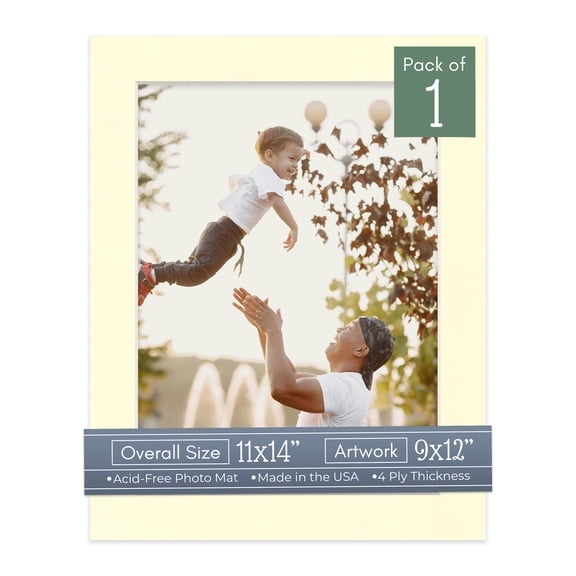 Off White Picture Frame Mat for 11x14 Frames - Fits 9x12 Photos - 1 Mat