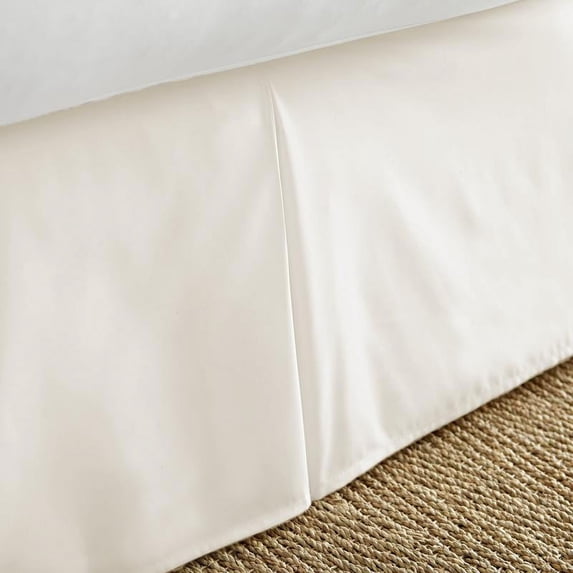 Off-White Pleated Dust Ruffle Bed Skirt, Queen, by Noble Linens