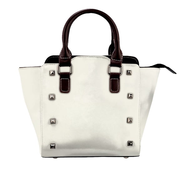 Off White Rivet Fashion One-Shoulder Women's Handbag Tote Bag
