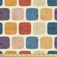 thumbnail image 1 of Off White Sofa Upholstery Fabric by the Yard, Colorful Round Squares Architectural Like Brick Wall Looking Design, Decorative Fabric for DIY & Home Accents, 1 Yard, Cream Multicolor by Ambesonne, 1 of 4