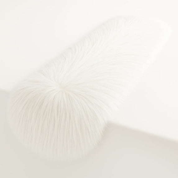 FabricLA Off White Faux Fur Accent Cut 12 x 36 Inches with Rounded Edges for Holiday & Christmas Decor