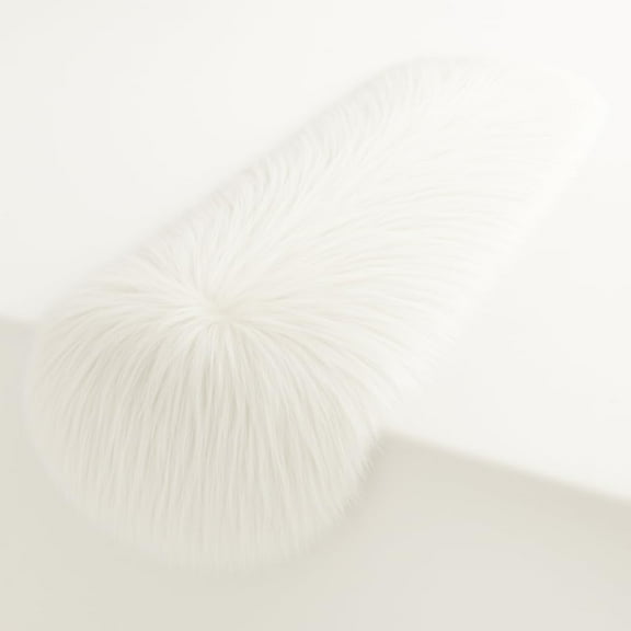FabricLA Off White Faux Fur Accent Cut 14 x 60 Inches with Rounded Edges for Holiday & Christmas Decor
